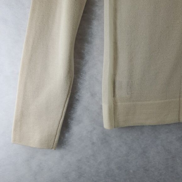 US 4 Akris Cashmere Silk Crew Neck Sweater Long Sleeves Cream Knit Lightweight - Picture 11 of 14